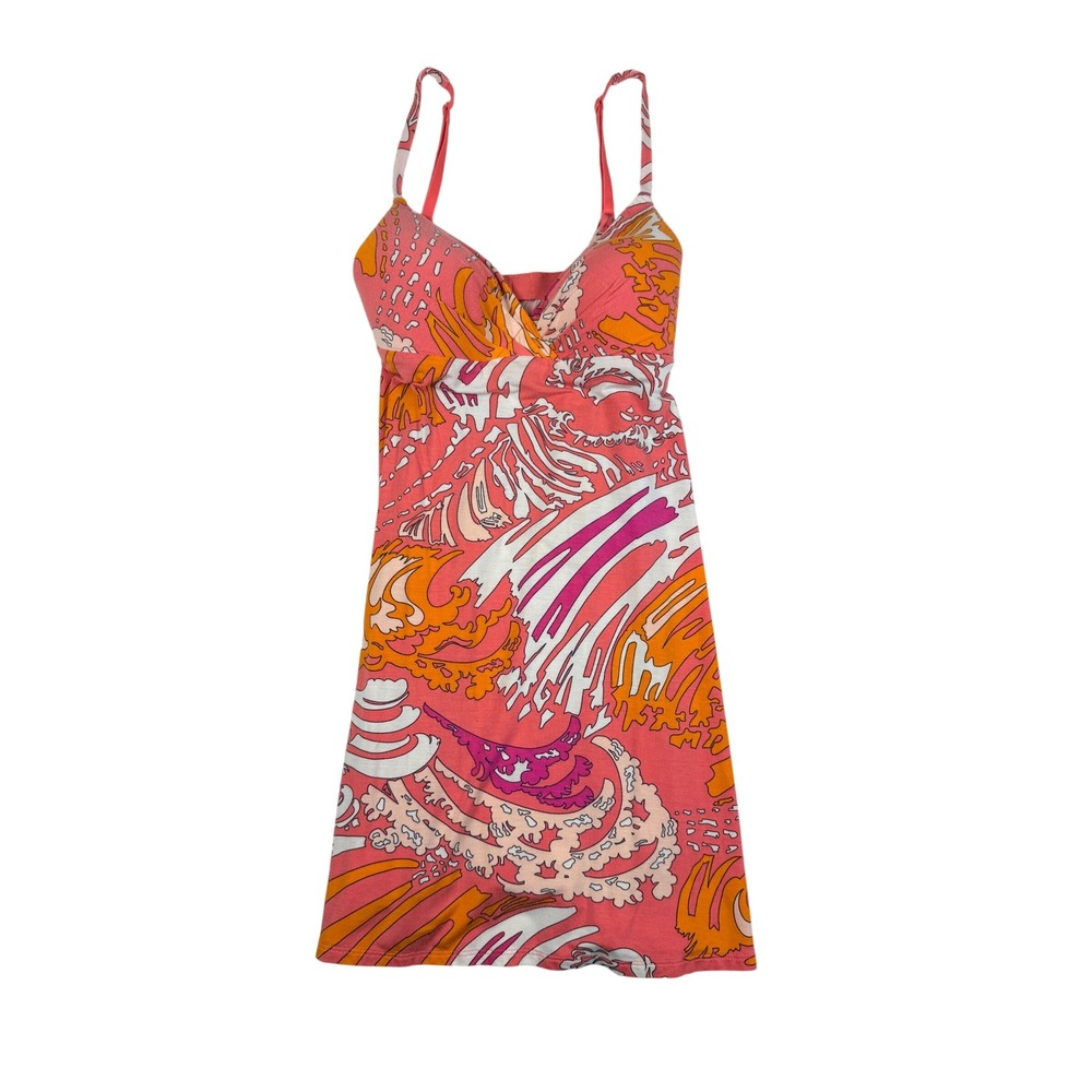 Victoria's Secret Body by Victoria Pink Orange Wave Print Cami Dress M